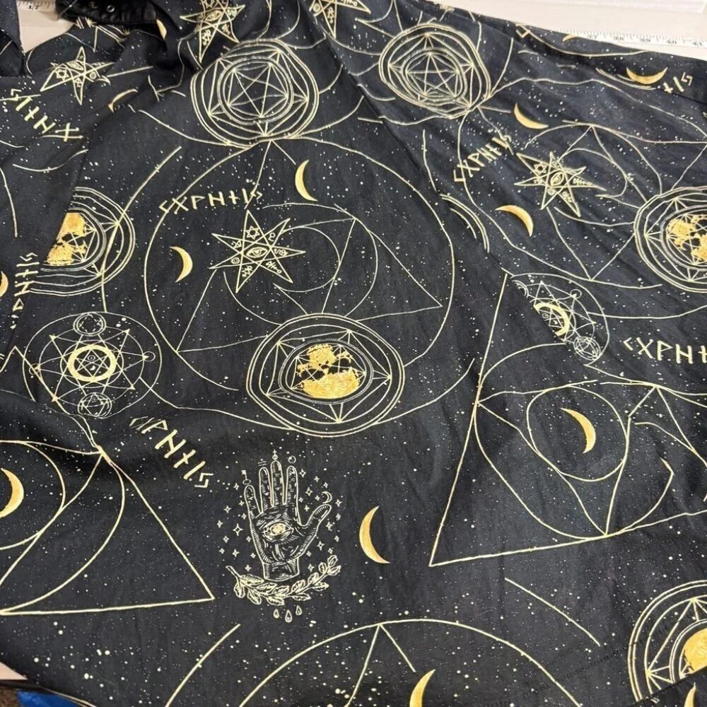 Spin Doctor Hell Bunny Y2K Pentagram Constellations Gothic Black Mini Dress S - Picture 12 of 15